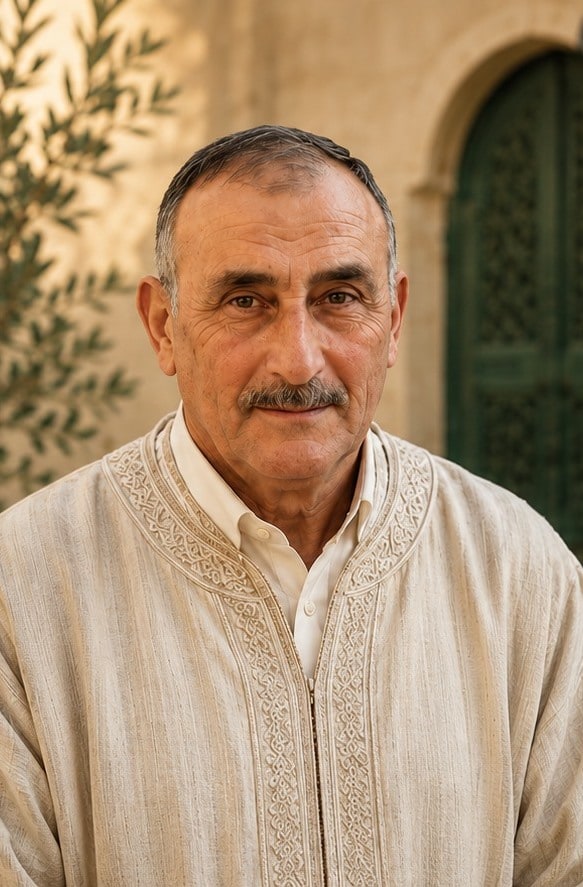 Portrait of the father in the Gargouri family, representing the continuity of family values and local roots in Sfax.